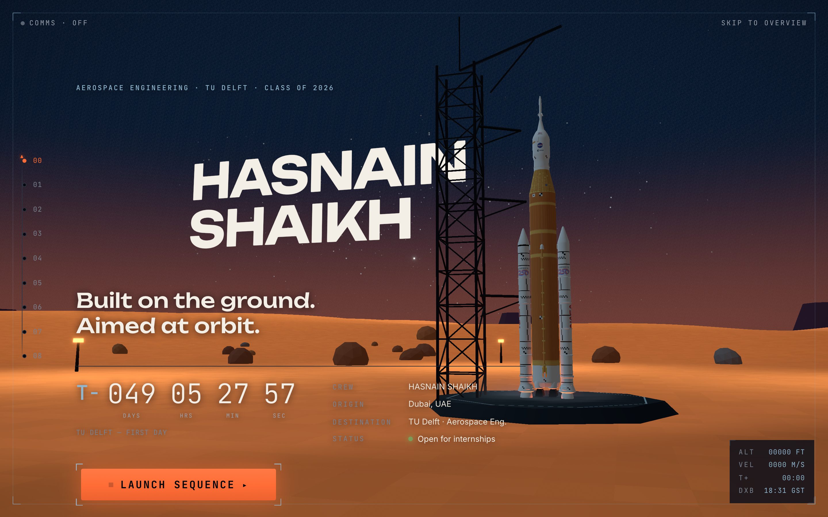 This site — the launch — Portfolio · scrollytelling 3D
